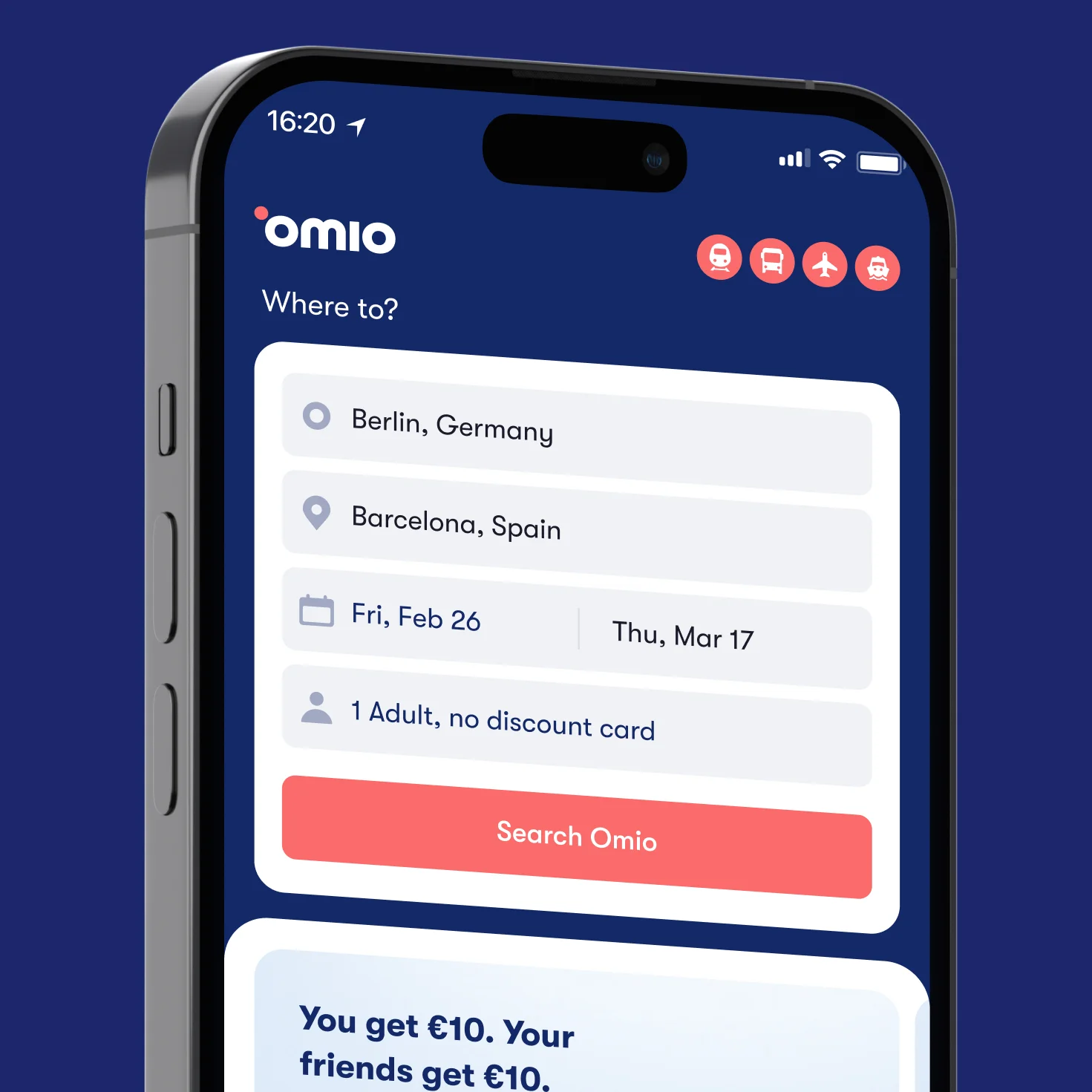 Aperçu de Omio