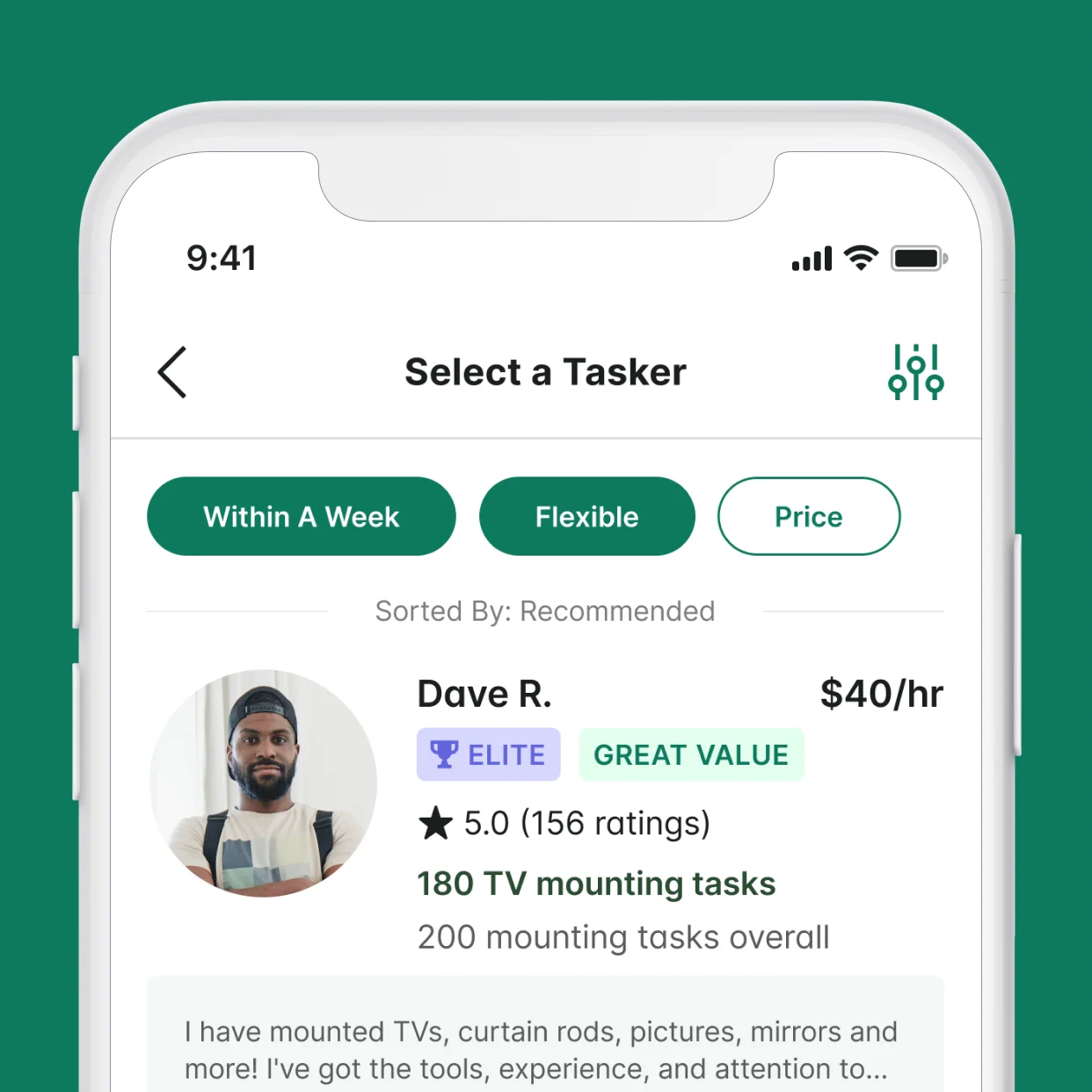 Vista previa de Taskrabbit